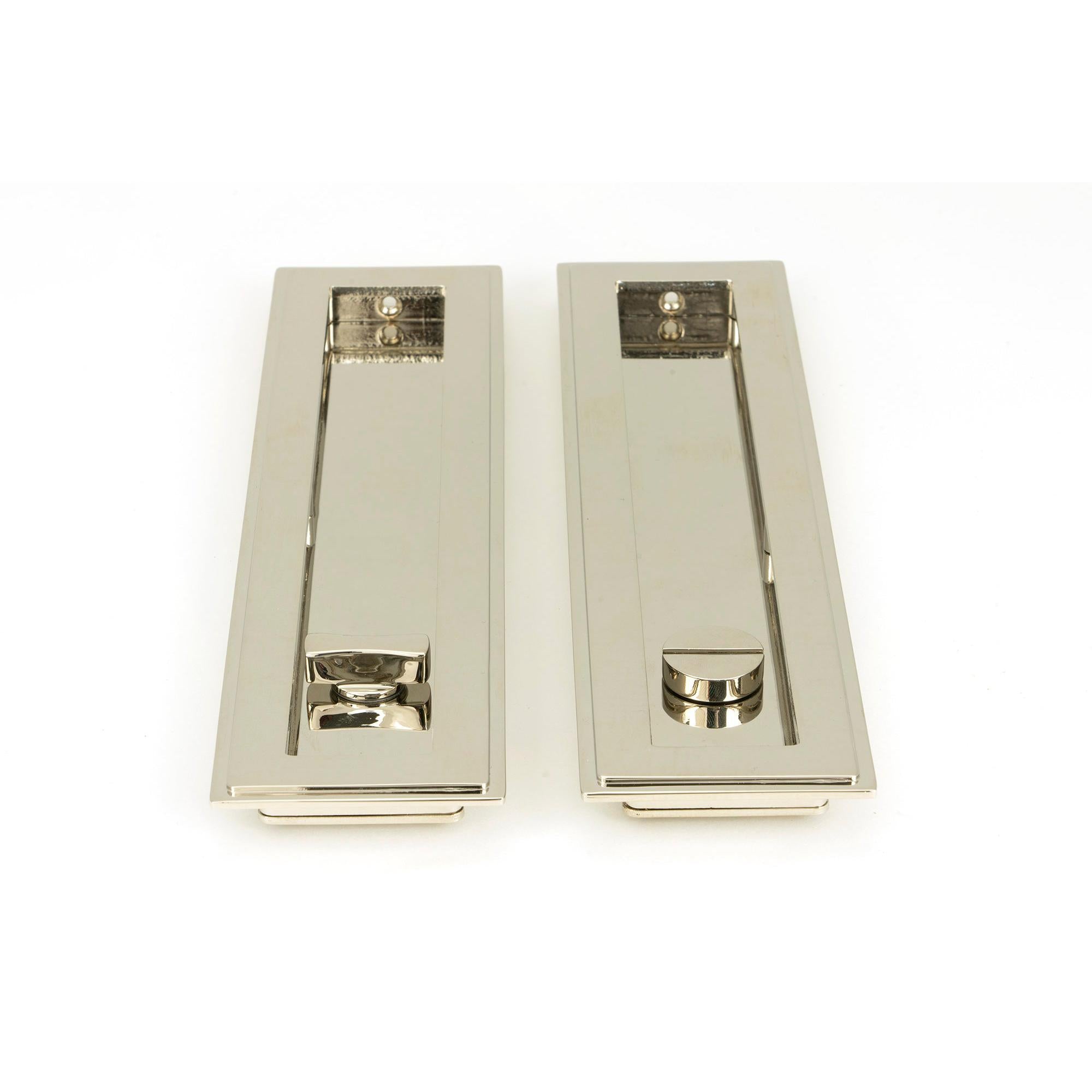 Polished Nickel 250mm Art Deco Rectangular Pull -Privacy Set | From The Anvil - Cabinet Pulls - From The Anvil - Yester Home