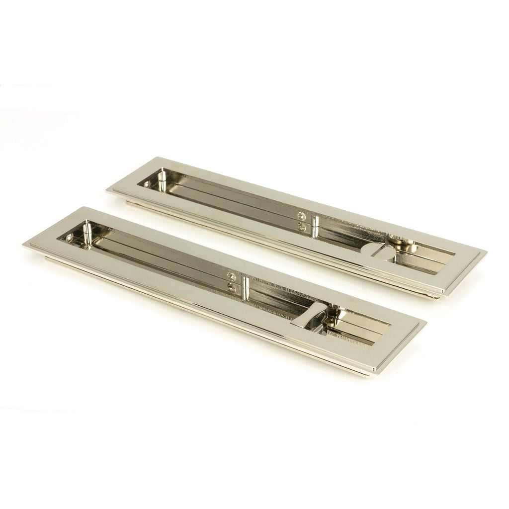 Polished Nickel 250mm Art Deco Rectangular Pull -Privacy Set | From The Anvil-Cabinet Pulls-Yester Home