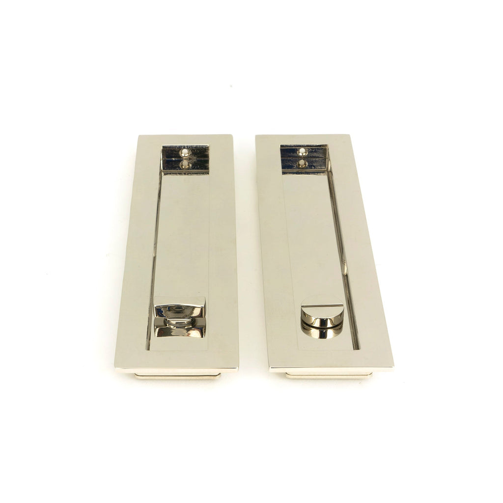 Polished Nickel 250mm Plain Rectangular Pull - Privacy Set | From The Anvil-Cabinet Pulls-Yester Home