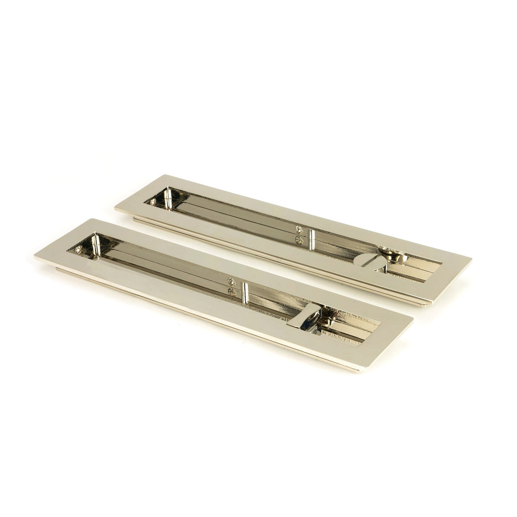 Polished Nickel 250mm Plain Rectangular Pull - Privacy Set | From The Anvil-Cabinet Pulls-Yester Home