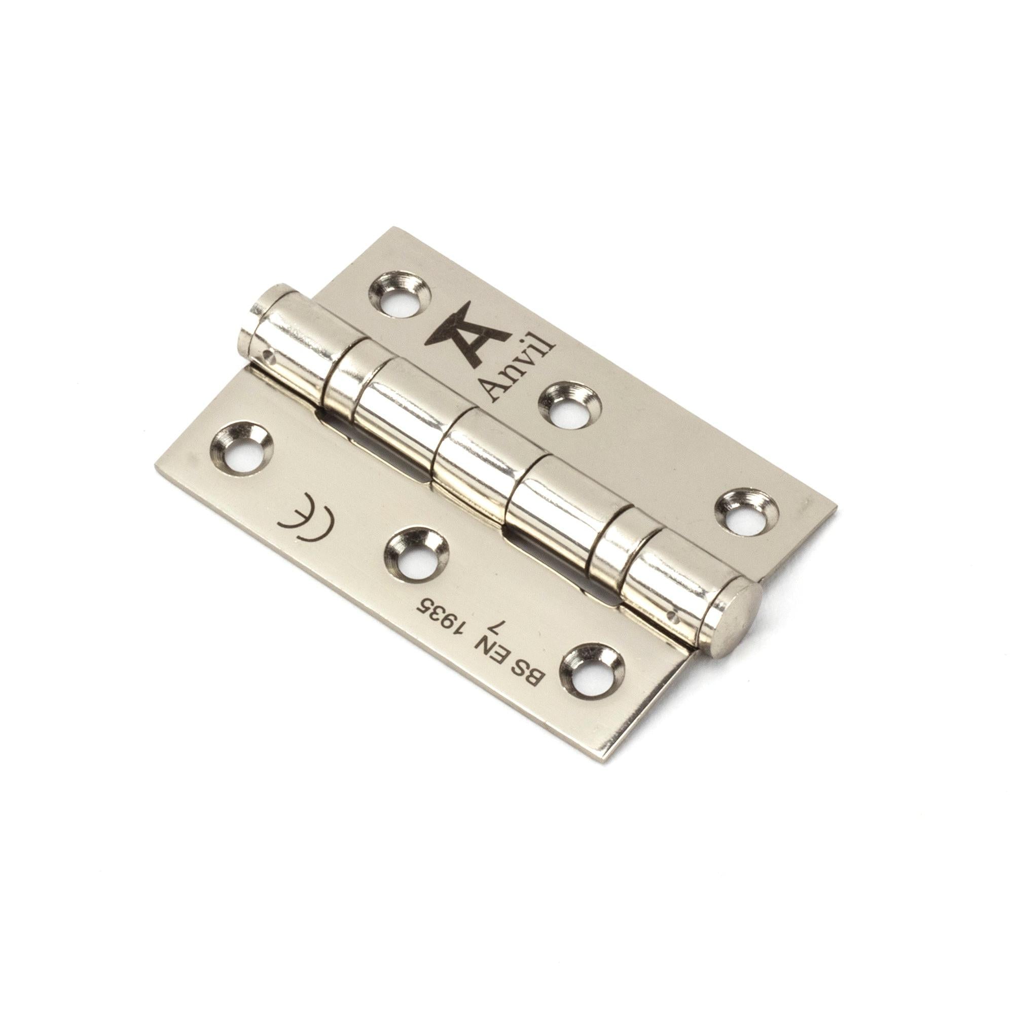 Polished Nickel 3" Ball Bearing Butt Hinge (pair) ss | From The Anvil - Butt Hinges - From The Anvil - Yester Home