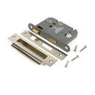Polished Nickel 3" Heavy Duty Bathroom Mortice Lock - Bathroom Locks - From The Anvil - Yester Home