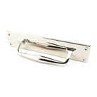 Polished Nickel 300mm Art Deco Pull Handle on Backplate | From The Anvil - On Backplate - From The Anvil - Yester Home