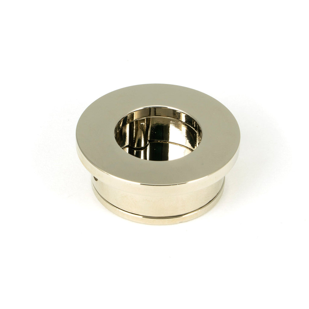 Polished Nickel 34mm Round Finger Edge Pull | From The Anvil-Cabinet Pulls-Yester Home