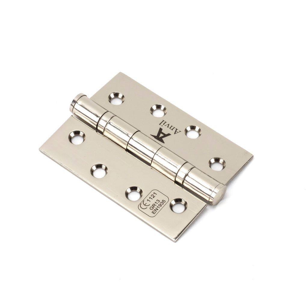 Polished Nickel 4" Ball Bearing Butt Hinge (pair) ss | From The Anvil-Butt Hinges-Yester Home