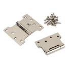 Polished Nickel 4" x 3" x 5"  Parliament Hinge (pair) ss | From The Anvil - Parliament Hinges - From The Anvil - Yester Home