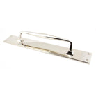 Polished Nickel 425mm Art Deco Pull Handle on Backplate | From The Anvil - On Backplate - From The Anvil - Yester Home