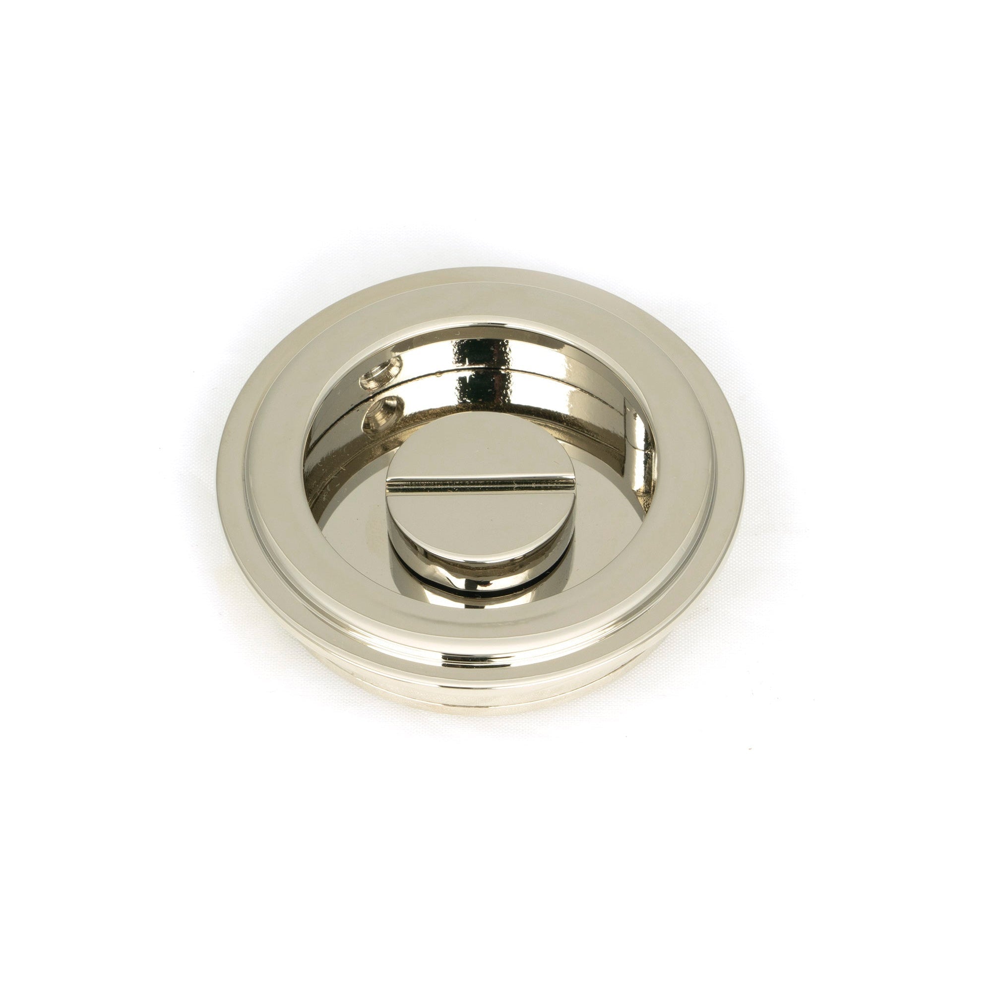 Polished Nickel 60mm Art Deco Round Pull - Privacy Set | From The Anvil-Cabinet Pulls-Yester Home