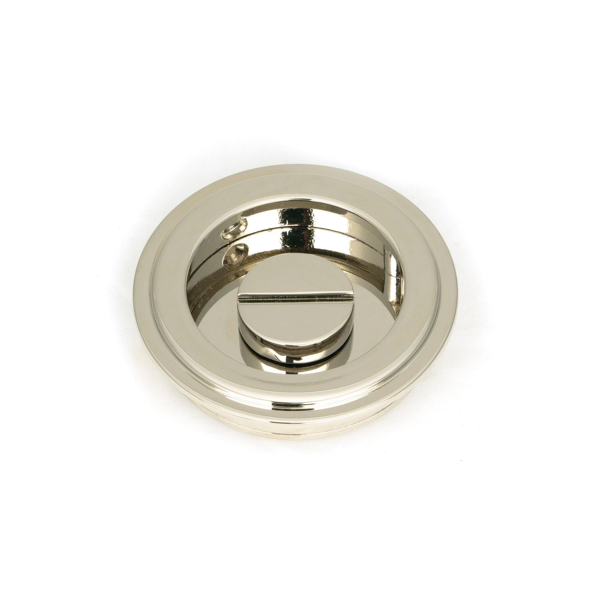 Polished Nickel 60mm Art Deco Round Pull - Privacy Set | From The Anvil - Cabinet Pulls - From The Anvil - Yester Home