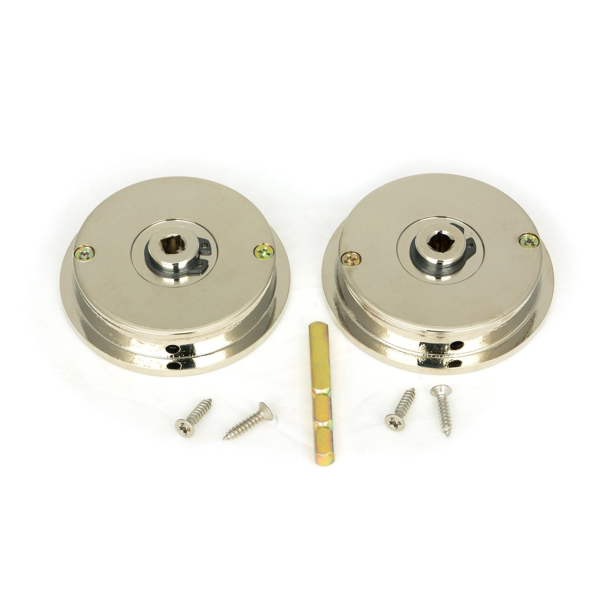 Polished Nickel 60mm Plain Round Pull - Privacy Set | From The Anvil-Cabinet Pulls-Yester Home