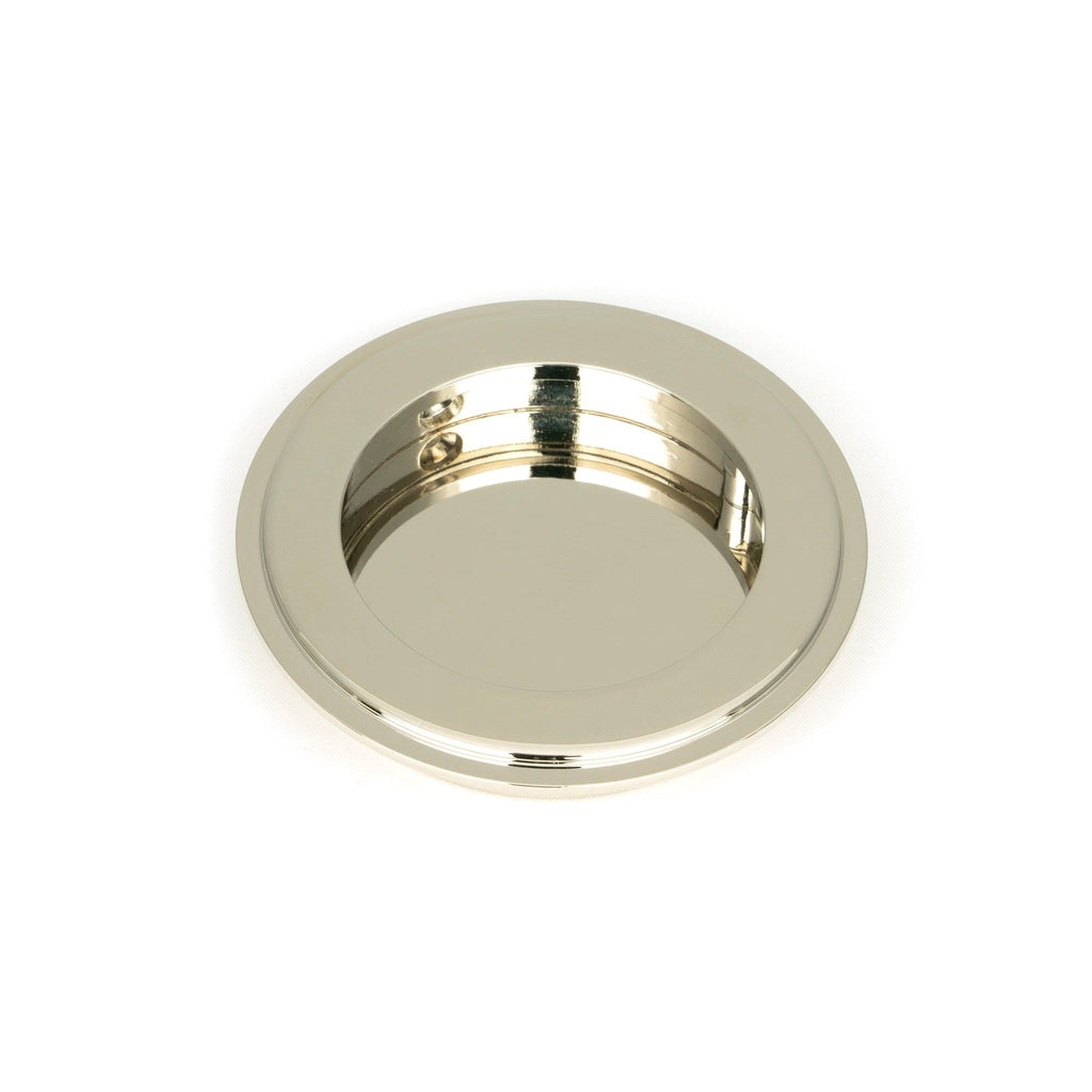 Polished Nickel 75mm Art Deco Round Pull | From The Anvil-Cabinet Pulls-Yester Home