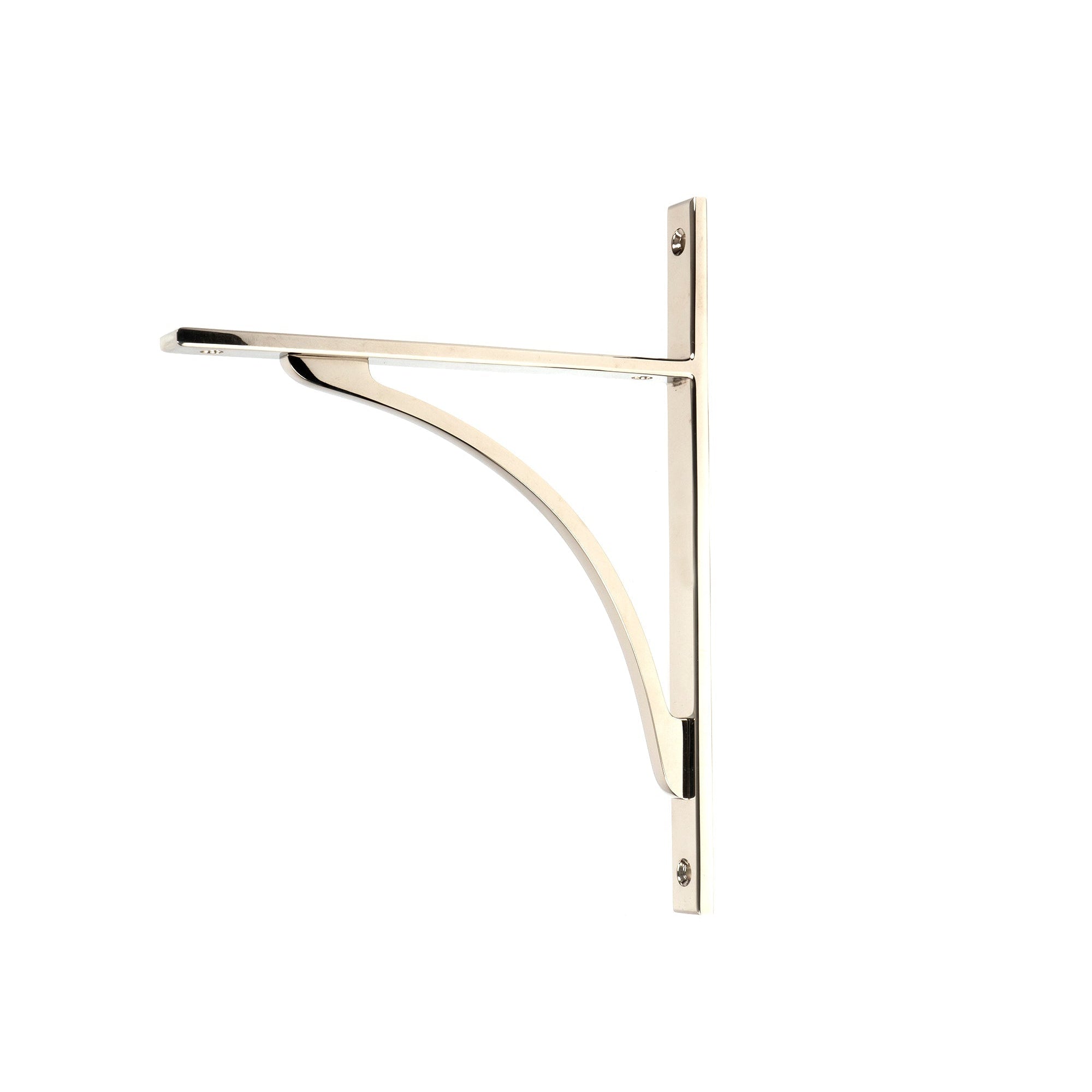 Polished Nickel Apperley Shelf Bracket (260mm x 200mm) | From The Anvil-Shelf Brackets-Yester Home