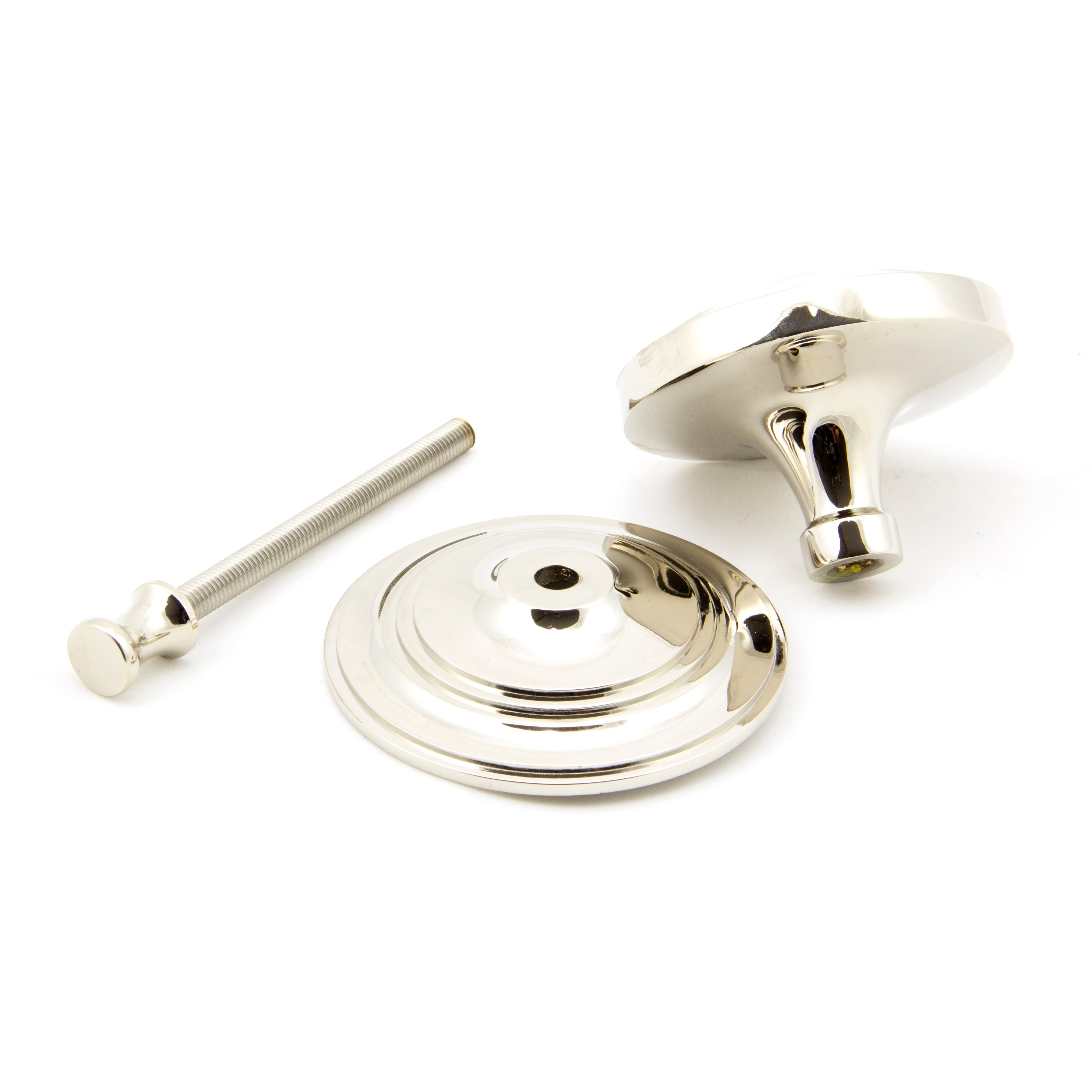 Polished Nickel Art Deco Centre Door Knob | From The Anvil-Centre Door Knobs-Yester Home