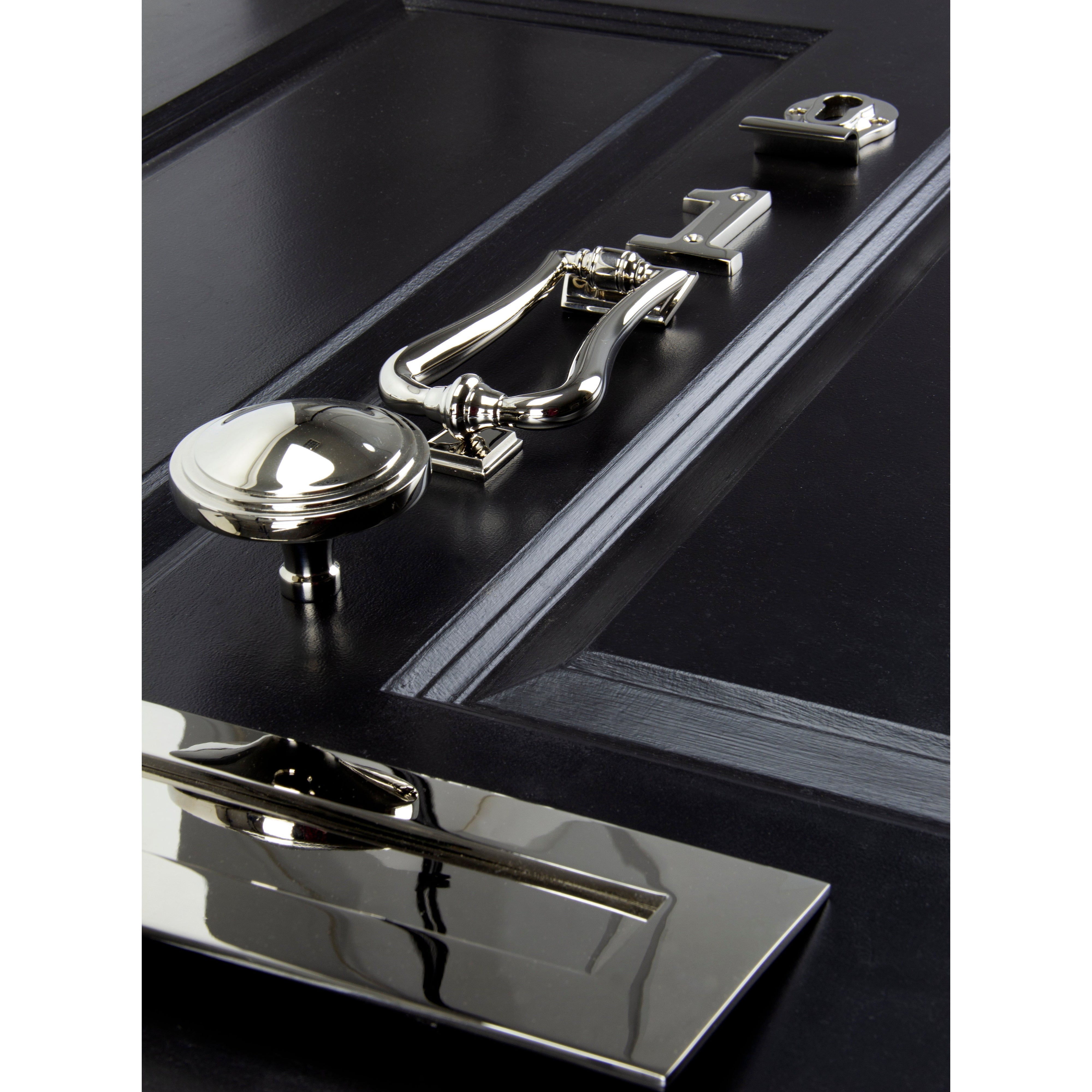 Polished Nickel Art Deco Centre Door Knob | From The Anvil-Centre Door Knobs-Yester Home