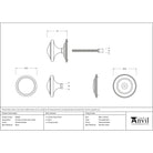 Polished Nickel Art Deco Centre Door Knob | From The Anvil-Centre Door Knobs-Yester Home