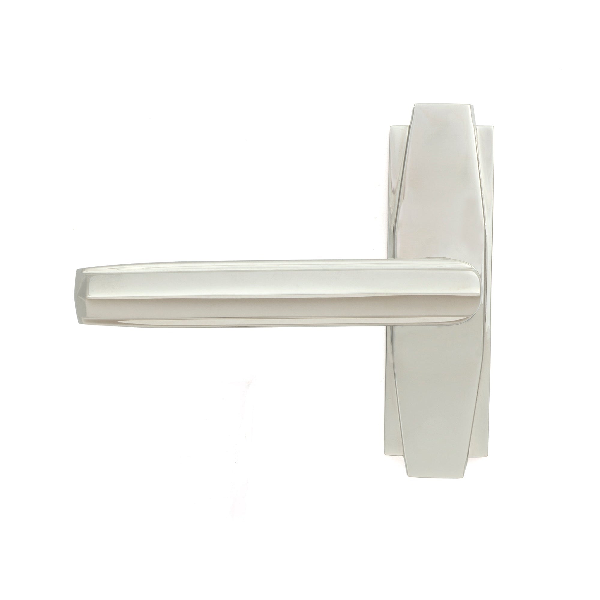 Polished Nickel Art Deco Lever on Rose Set | From The Anvil-Lever on Rose-Yester Home