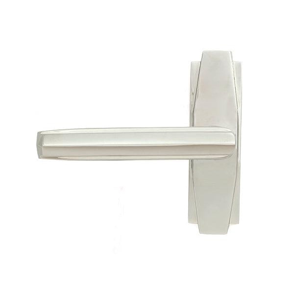 Polished Nickel Art Deco Lever on Rose Set | From The Anvil-Lever on Rose-Yester Home