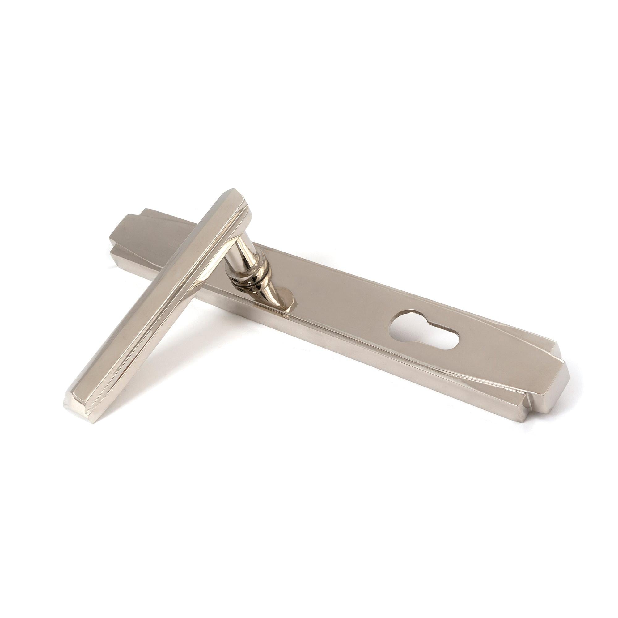 Polished Nickel Art Deco Slimline Lever Espag. Lock Set | From The Anvil - Espagnolette - From The Anvil - Yester Home