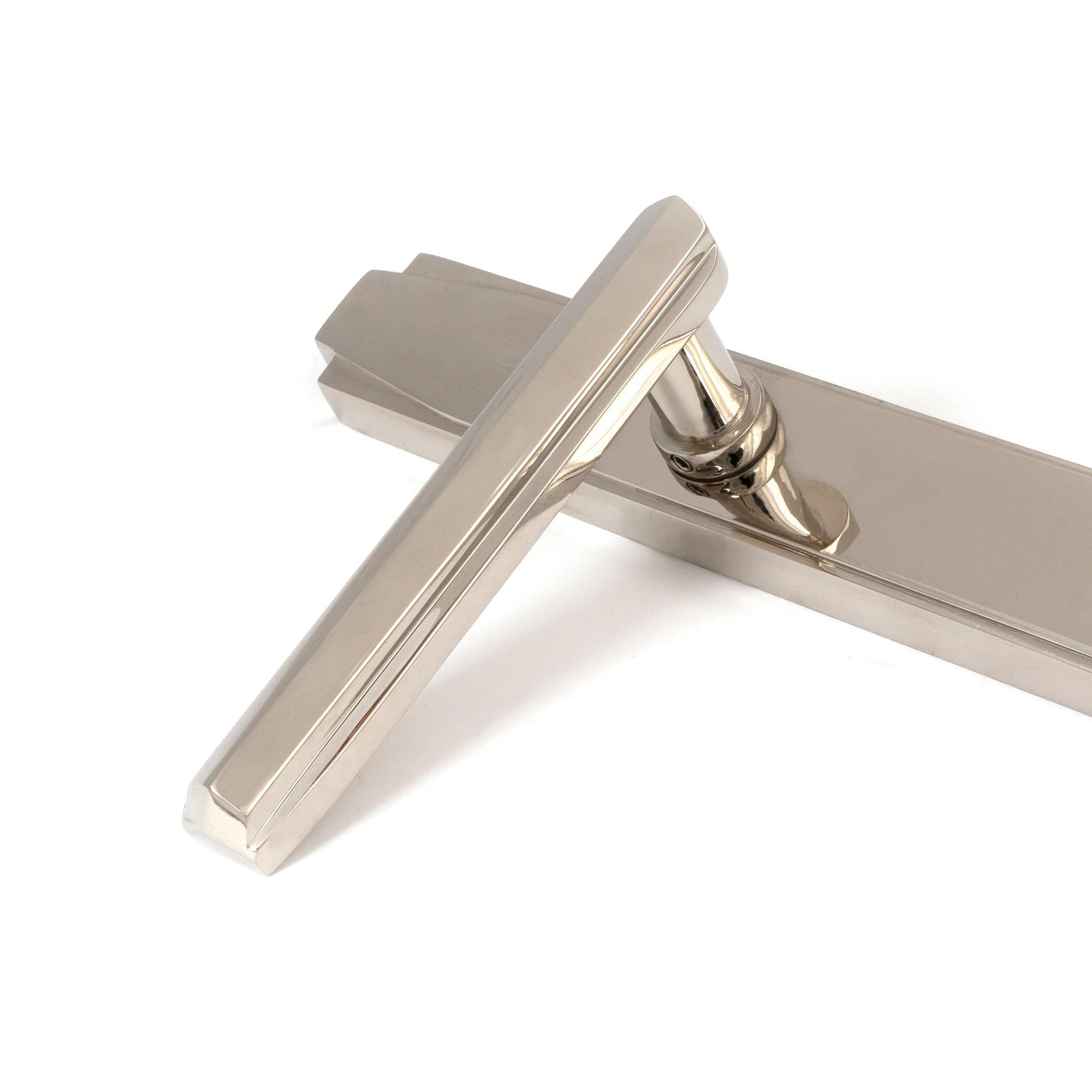 Polished Nickel Art Deco Slimline Lever Espag. Lock Set | From The Anvil - Espagnolette - From The Anvil - Yester Home