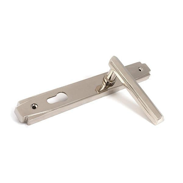 Polished Nickel Art Deco Slimline Lever Espag. Lock Set | From The Anvil-Espagnolette-Yester Home
