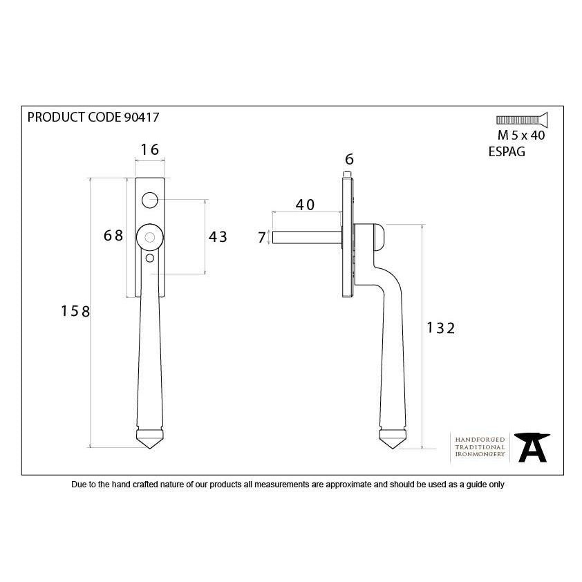 Polished Nickel Avon Espag | From The Anvil-Espag. Fasteners-Yester Home