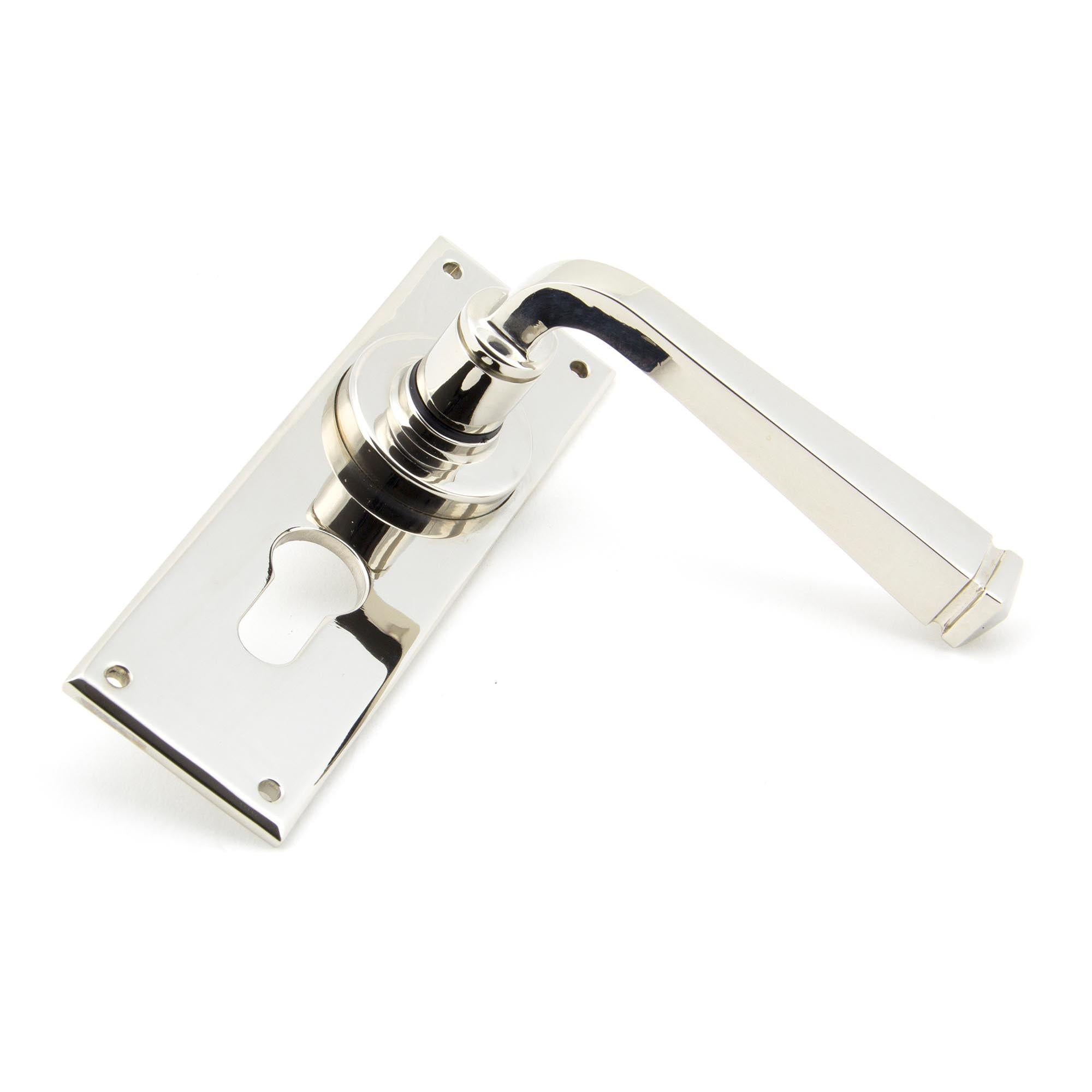 Polished Nickel Avon Lever Euro Lock Set | From The Anvil - Lever Euro - From The Anvil - Yester Home