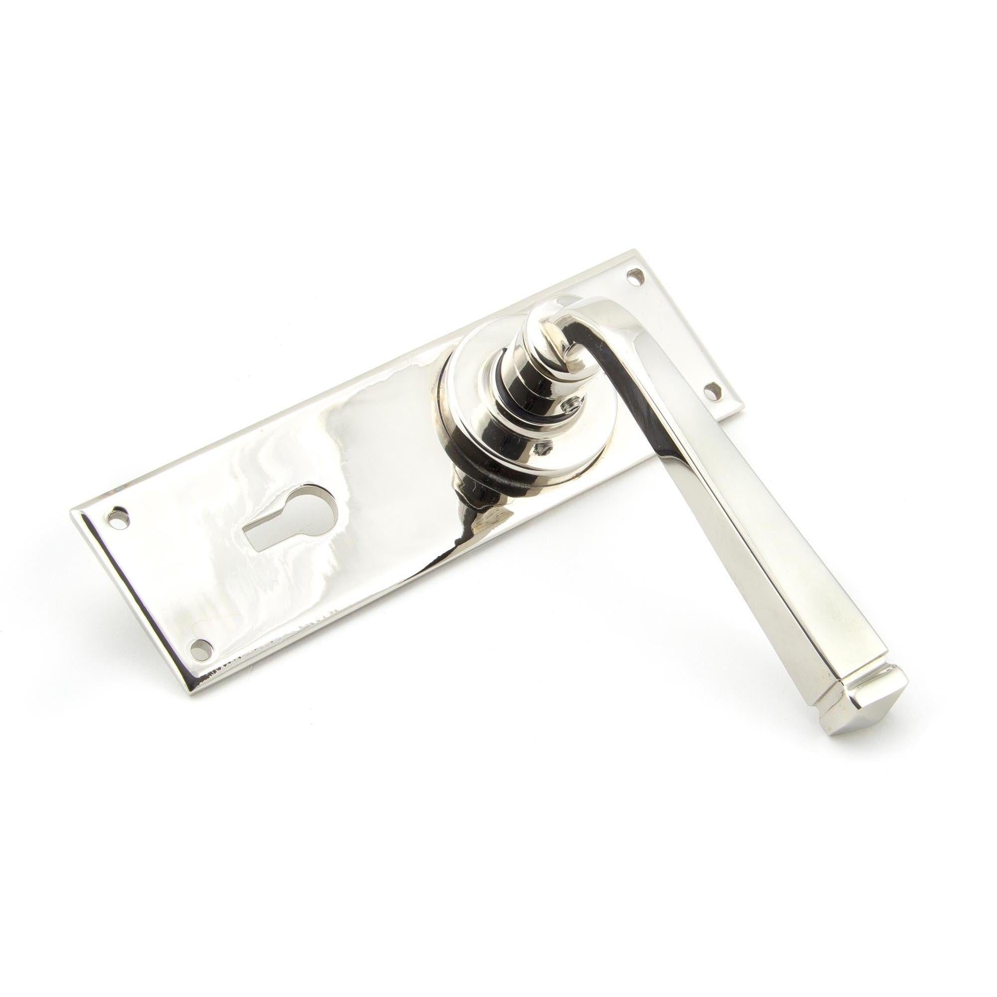 Polished Nickel Avon Lever Lock Set | From The Anvil - Lever Lock - From The Anvil - Yester Home
