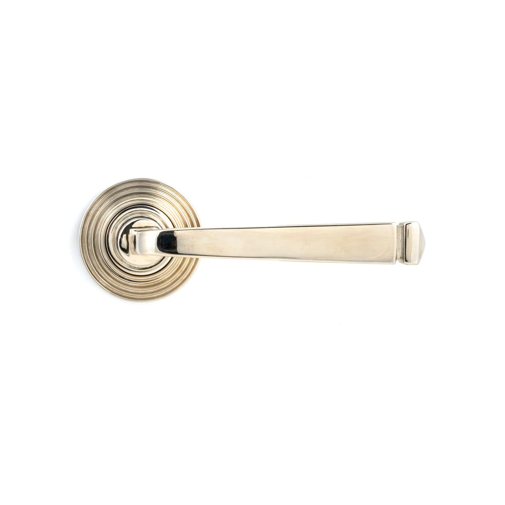 Polished Nickel Avon Round Lever on Rose Set (Beehive) - Unsprung | From The Anvil-Concealed-Yester Home