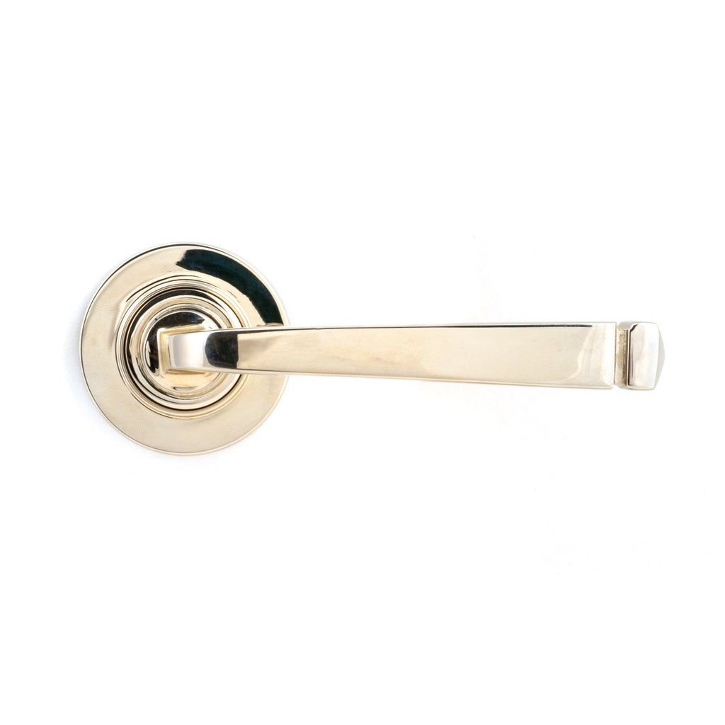 Polished Nickel Avon Round Lever on Rose Set (Plain) | From The Anvil-Concealed-Yester Home
