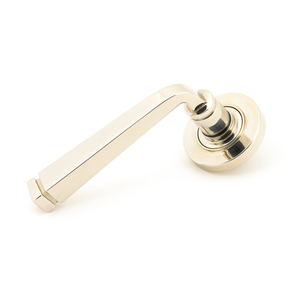 Polished Nickel Avon Round Lever on Rose Set (Plain) | From The Anvil-Concealed-Yester Home