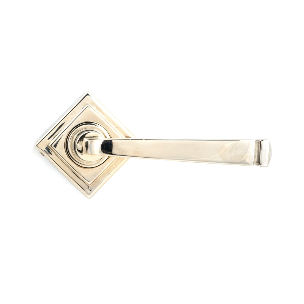 Polished Nickel Avon Round Lever on Rose Set (Square) - Unsprung | From The Anvil-Concealed-Yester Home