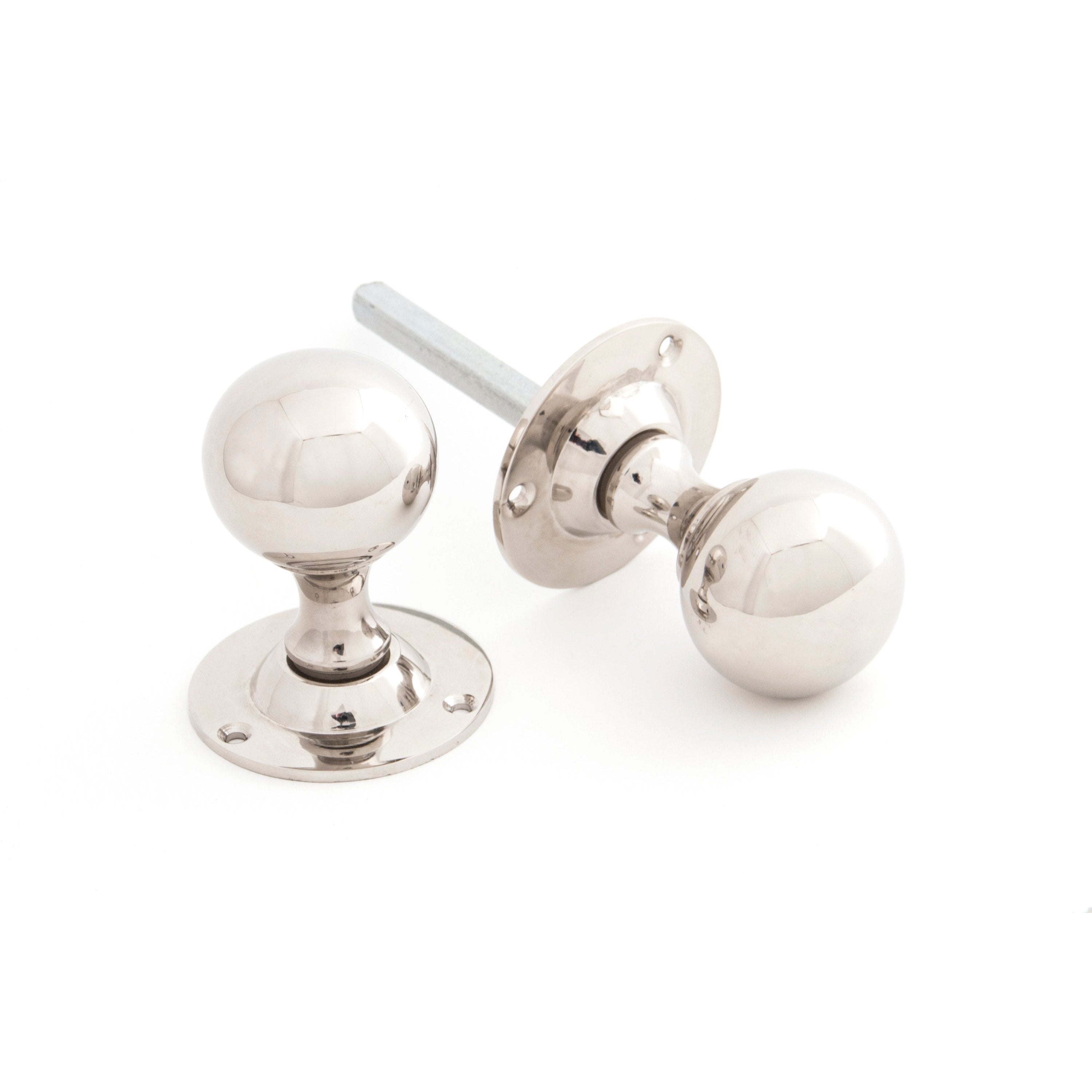 Polished Nickel Ball Mortice Knob Set | From The Anvil-Mortice Knobs-Yester Home