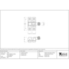 Polished Nickel Beehive Brighton Fastener - Narrow (Square) | From The Anvil - Brighton Fasteners - From The Anvil - Yester Home