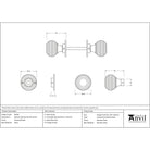 Polished Nickel Beehive Mortice/Rim Knob Set | From The Anvil-Mortice Knobs-Yester Home