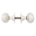 Polished Nickel Beehive Mortice/Rim Knob Set | From The Anvil - Mortice Knobs - From The Anvil - Yester Home