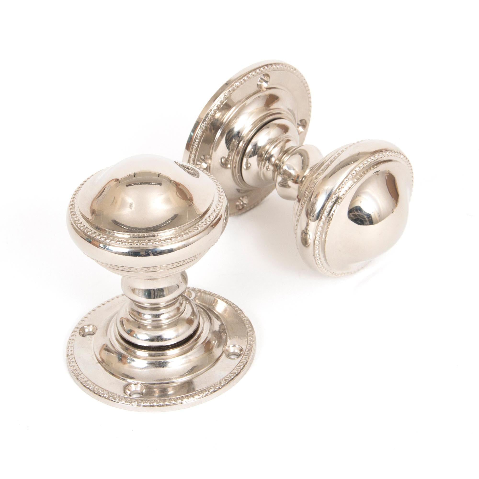 Polished Nickel Brockworth Mortice Knob Set | From The Anvil - Mortice Knobs - From The Anvil - Yester Home