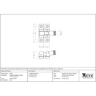 Polished Nickel Brompton Brighton Fastener - Narrow (Square) | From The Anvil - Brighton Fasteners - From The Anvil - Yester Home