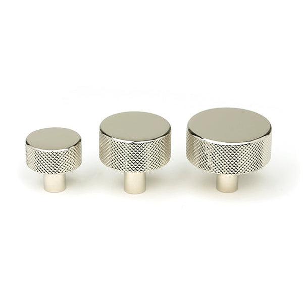 Polished Nickel Brompton Cabinet Knob - 25mm (No rose) | From The Anvil-Cabinet Knobs-Yester Home