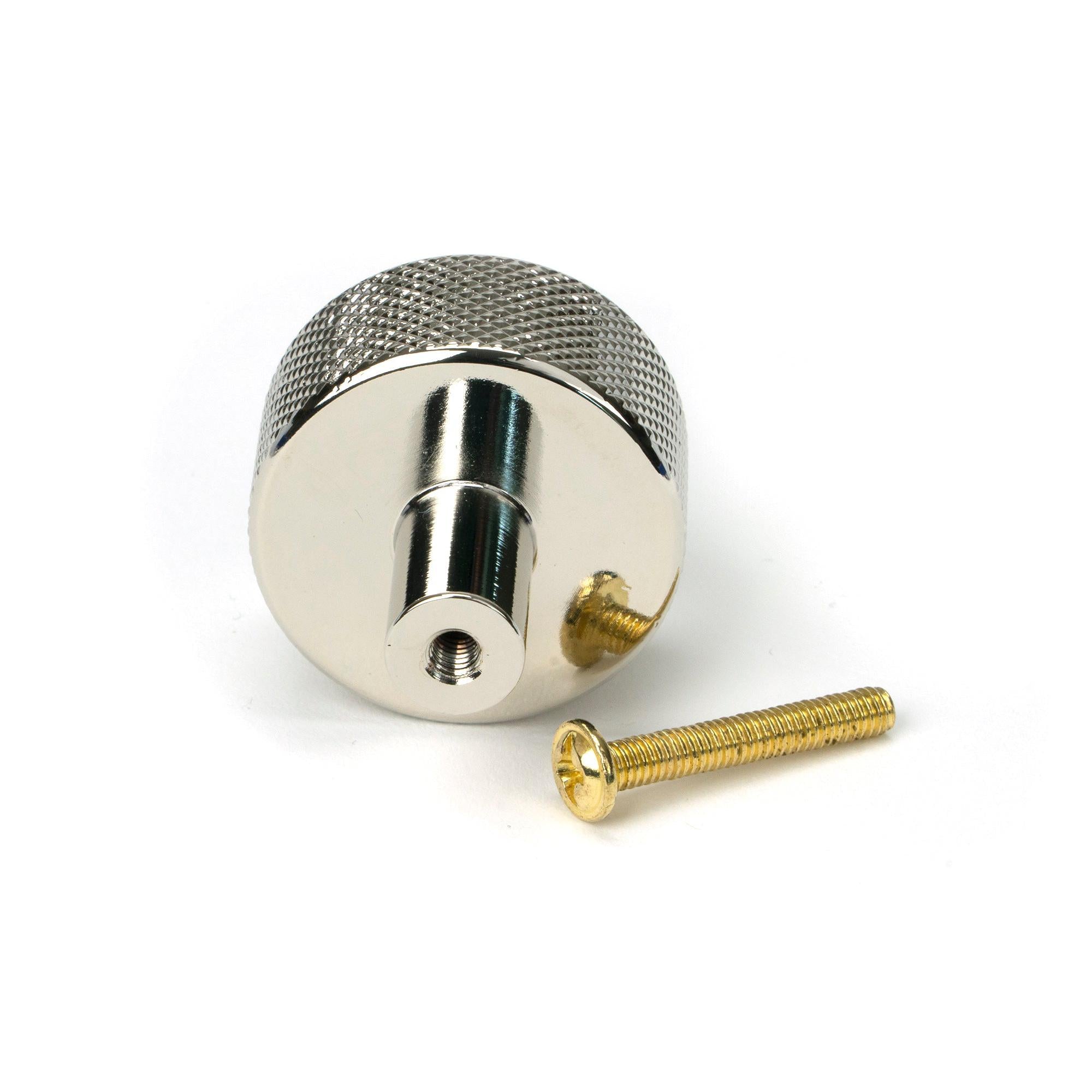 Polished Nickel Brompton Cabinet Knob - 32mm (No rose) | From The Anvil - Cabinet Knobs - From The Anvil - Yester Home