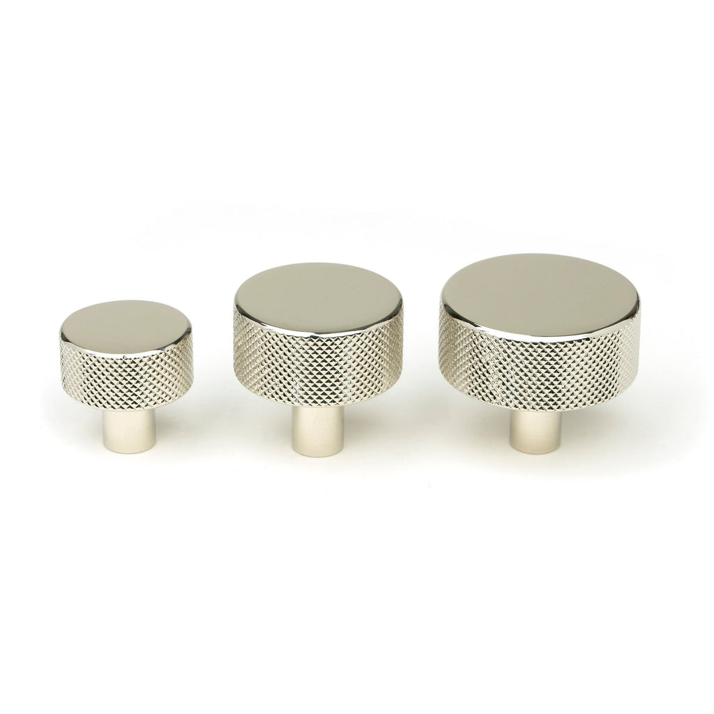 Polished Nickel Brompton Cabinet Knob - 32mm (No rose) | From The Anvil-Cabinet Knobs-Yester Home