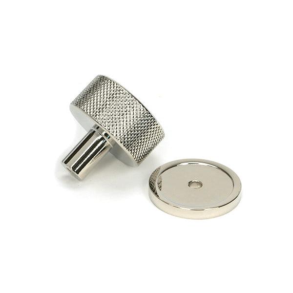 Polished Nickel Brompton Cabinet Knob - 32mm (Plain) | From The Anvil-Cabinet Knobs-Yester Home