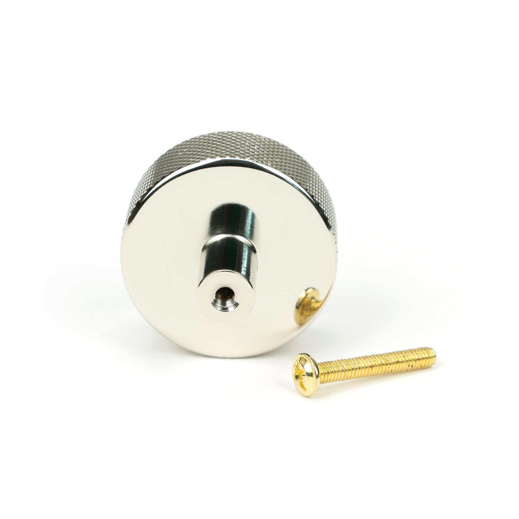 Polished Nickel Brompton Cabinet Knob - 38mm (No rose) | From The Anvil - Cabinet Knobs - From The Anvil - Yester Home