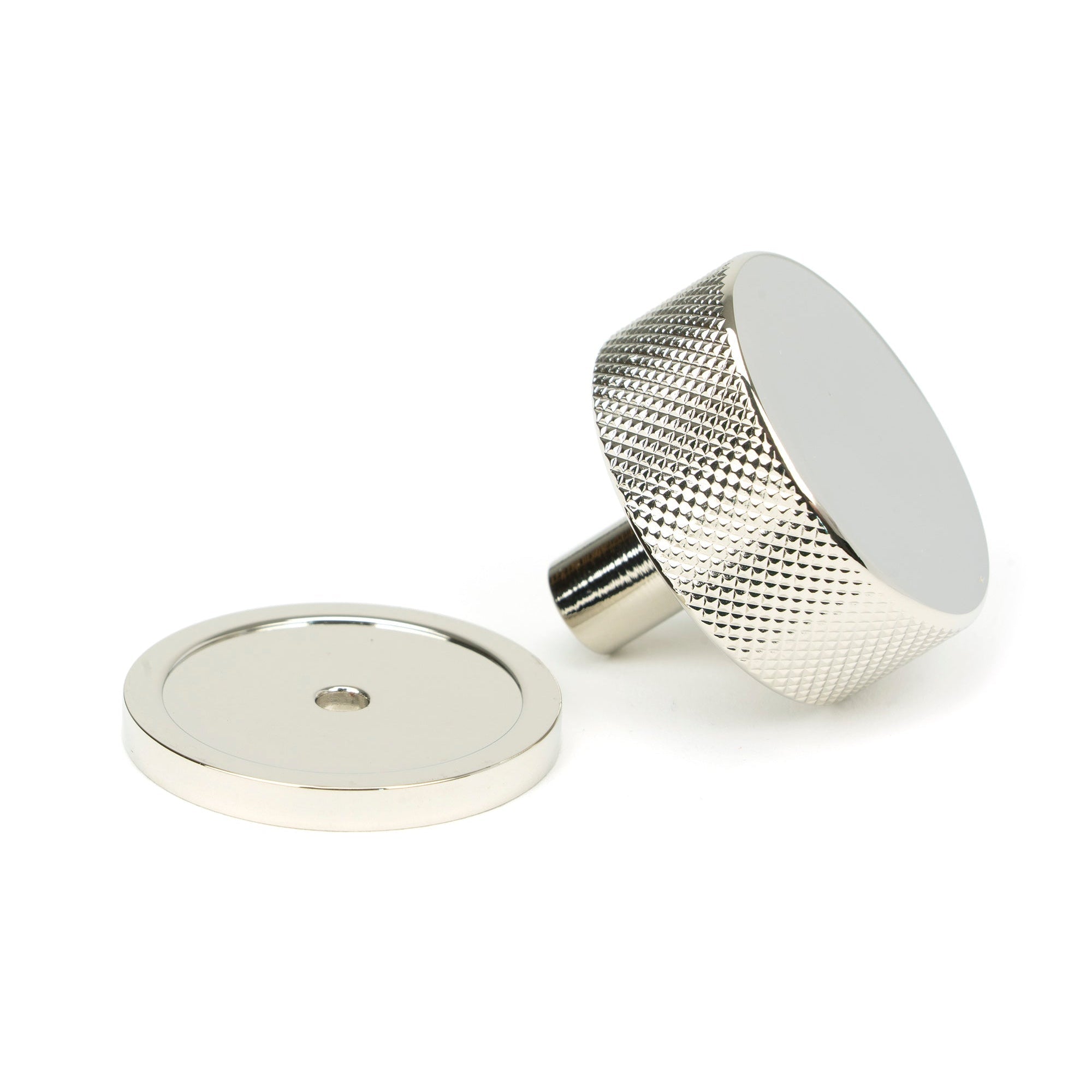 Polished Nickel Brompton Cabinet Knob - 38mm (Plain) | From The Anvil-Cabinet Knobs-Yester Home