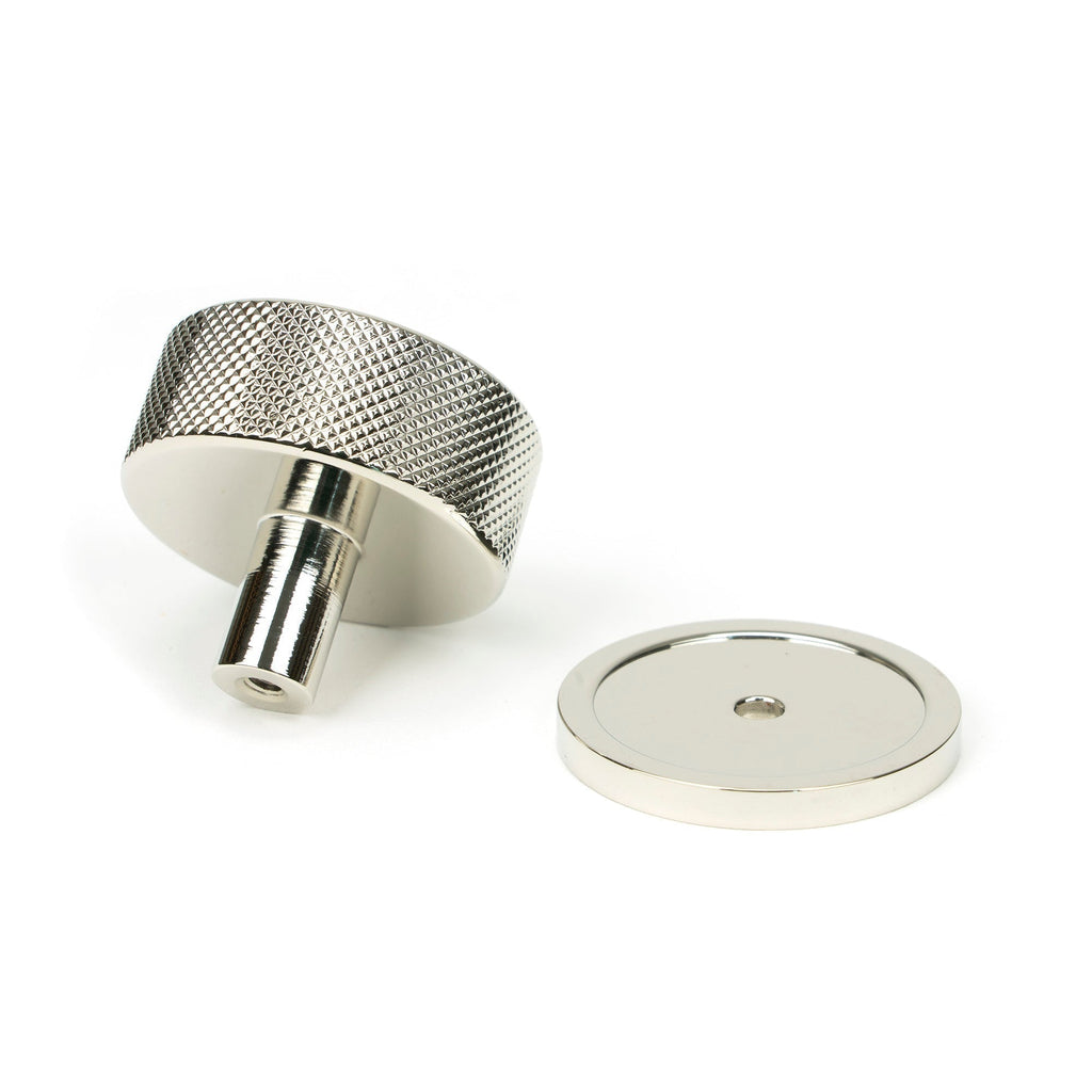 Polished Nickel Brompton Cabinet Knob - 38mm (Plain) | From The Anvil-Cabinet Knobs-Yester Home