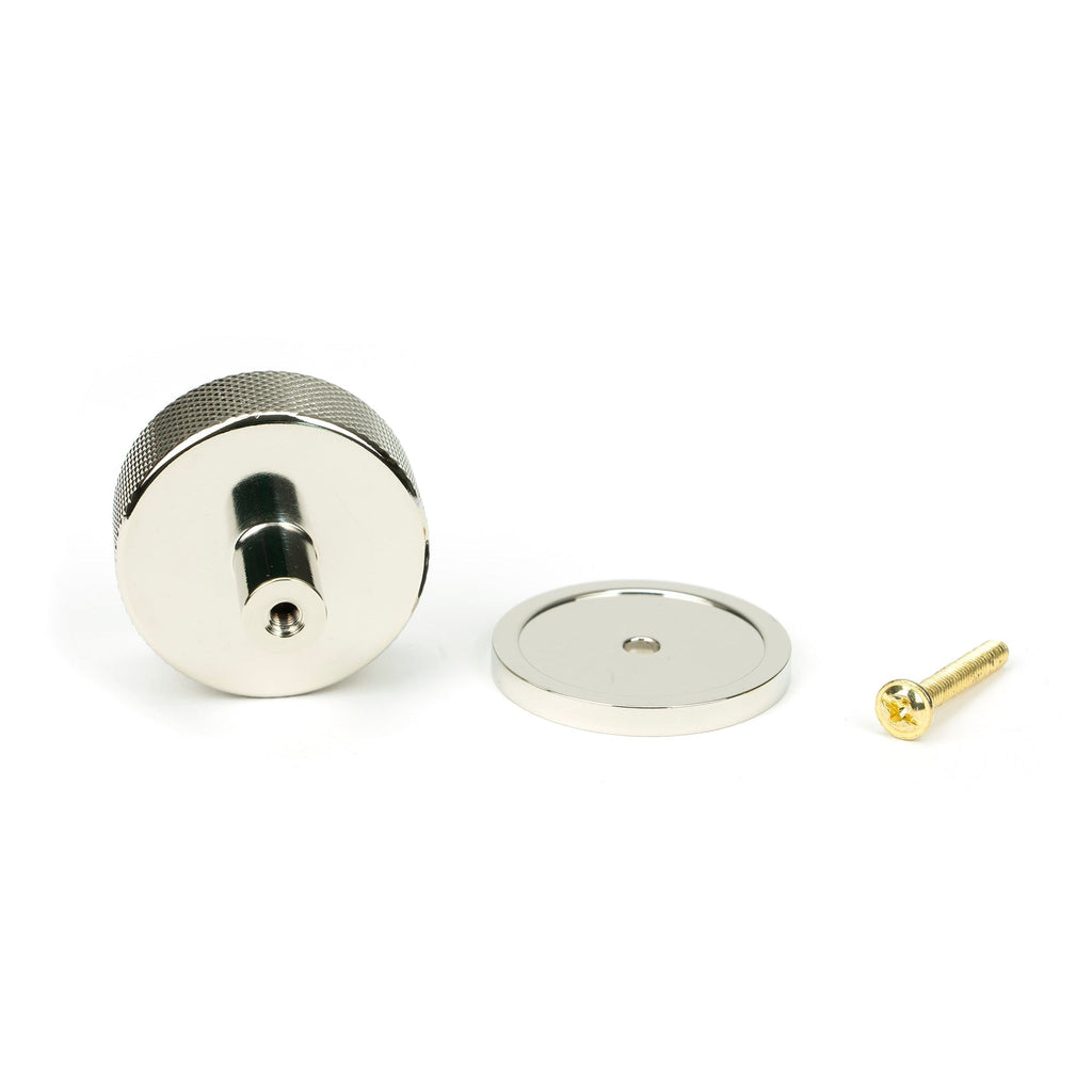 Polished Nickel Brompton Cabinet Knob - 38mm (Plain) | From The Anvil