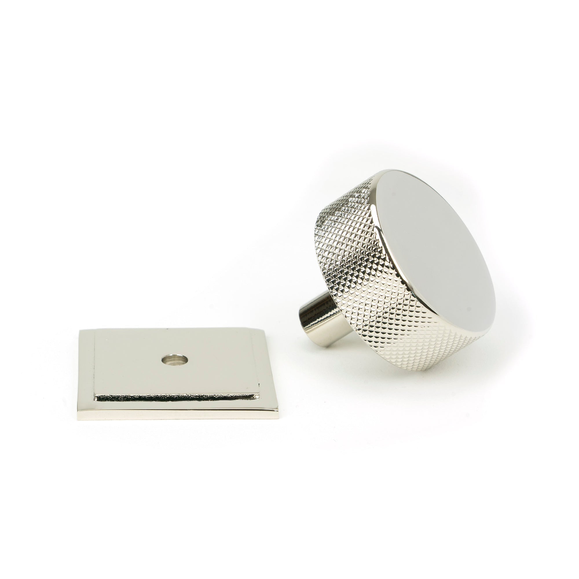 Polished Nickel Brompton Cabinet Knob - 38mm (Square) | From The Anvil-Cabinet Knobs-Yester Home