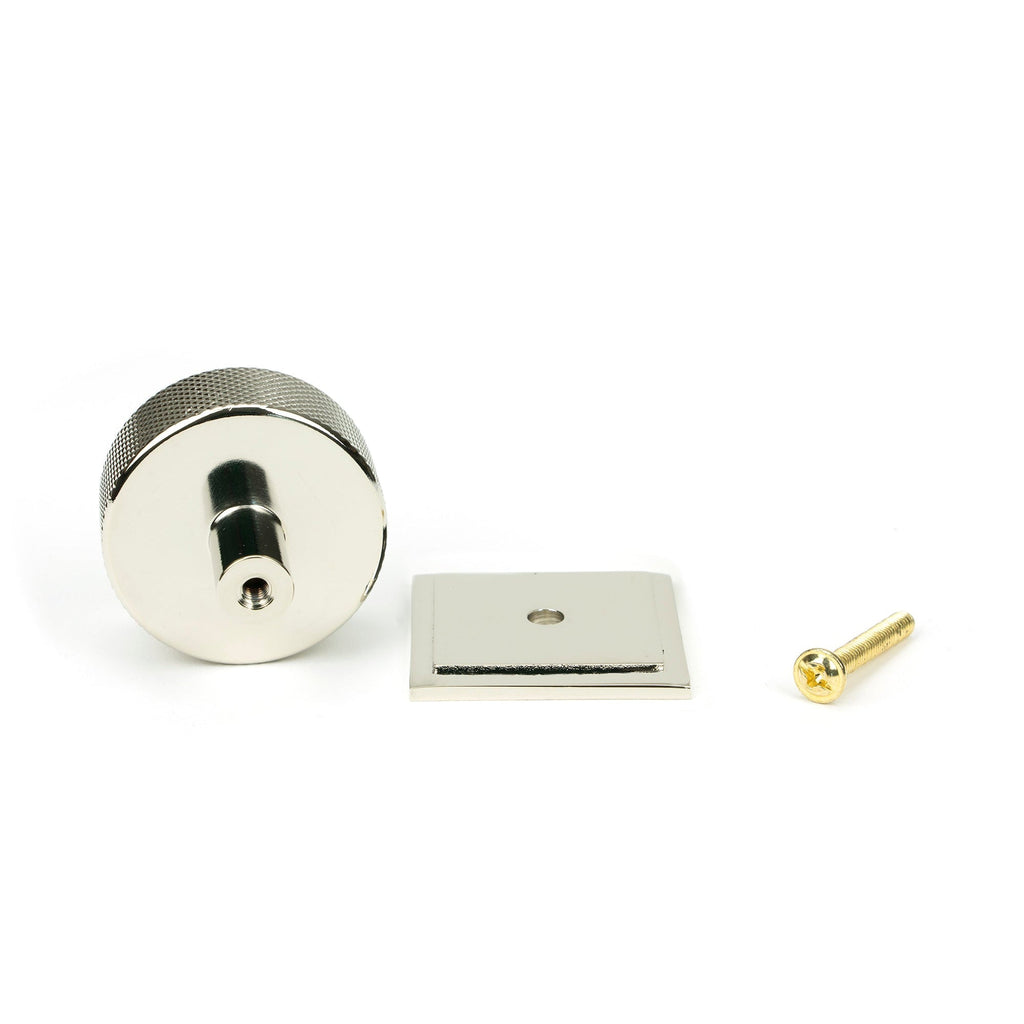 Polished Nickel Brompton Cabinet Knob - 38mm (Square) | From The Anvil-Cabinet Knobs-Yester Home