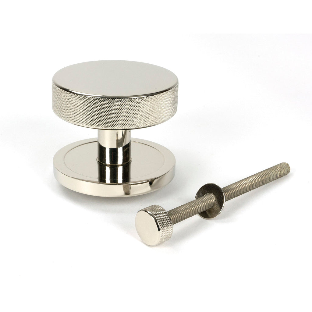 Polished Nickel Brompton Centre Door Knob (Plain) | From The Anvil-Centre Door Knobs-Yester Home