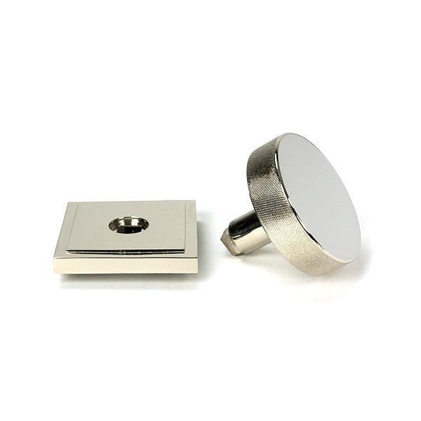 Polished Nickel Brompton Centre Door Knob (Square) | From The Anvil