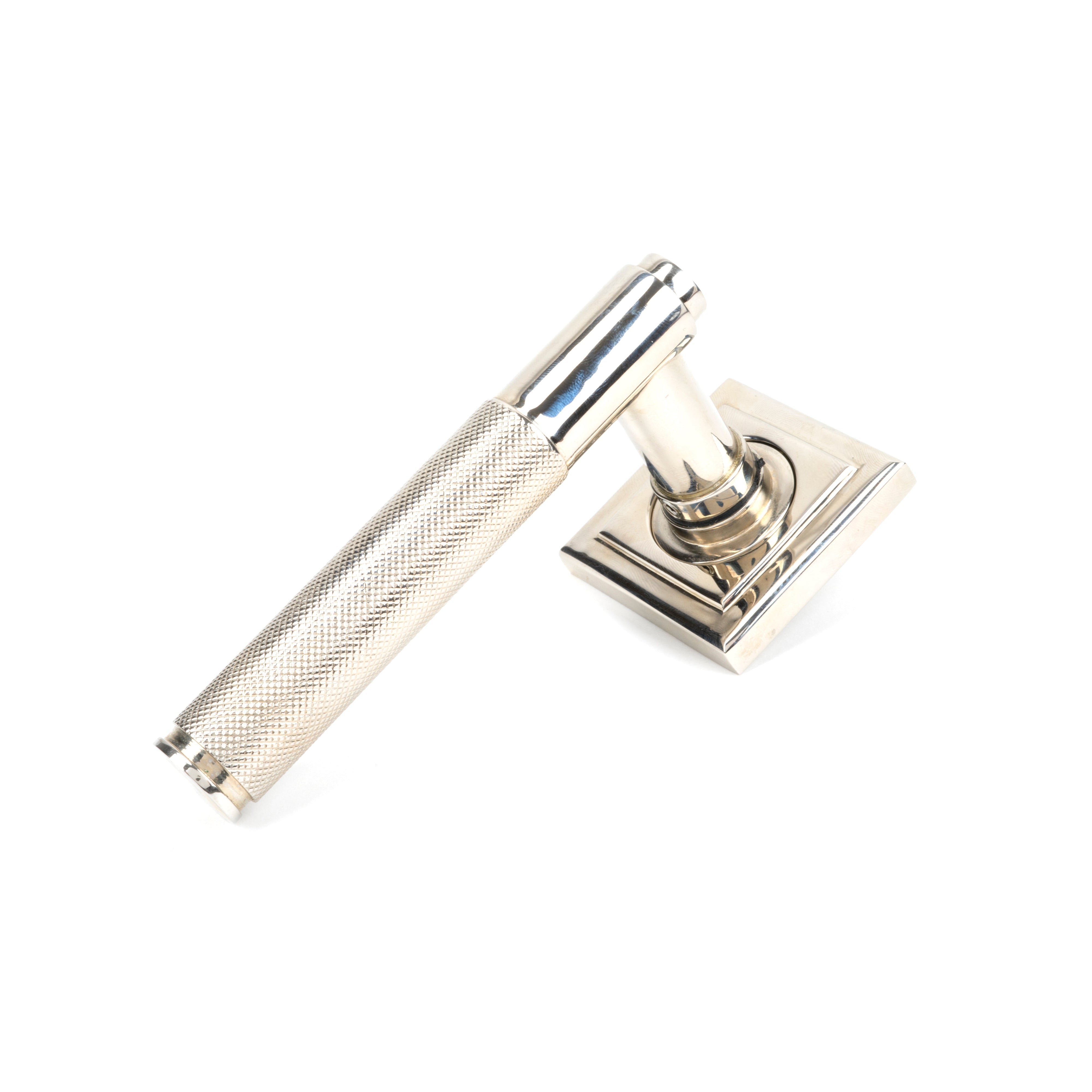 Polished Nickel Brompton Lever on Rose Set (Square) | From The Anvil-Concealed-Yester Home